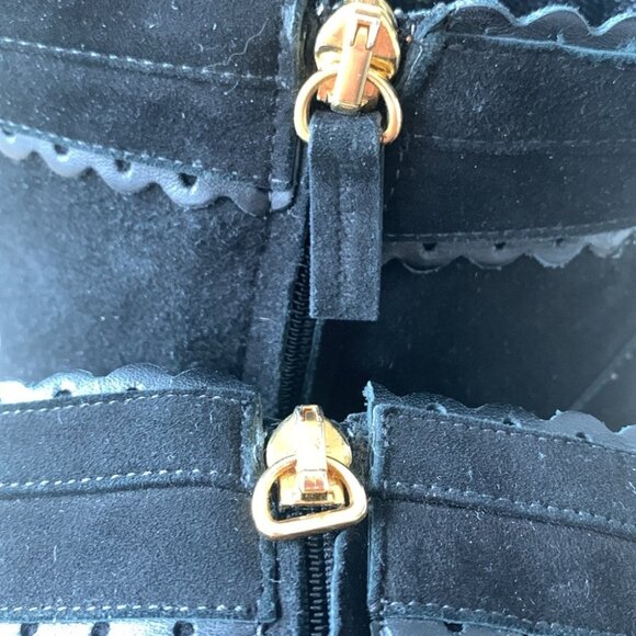 L.K. Bennett Black Suede Side Zip Nikita Boot Bootie - Picture 8 of 13